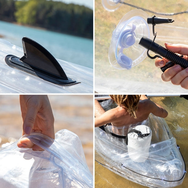 Kajak - Transparentes aufblasbares Kajak mit Zubehör Paros InnovaGoods 312 cm mit 2 Plätzen