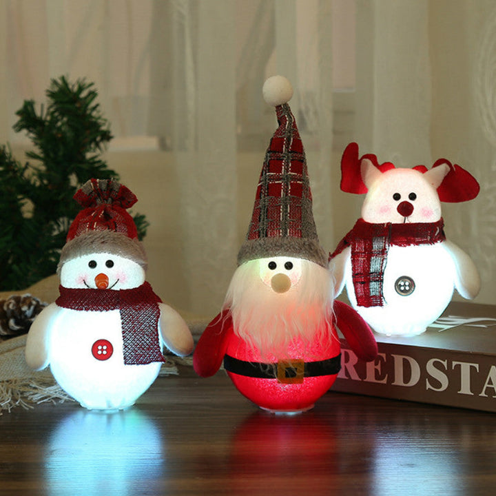 Weihnachtsdekorationen - LED-Weihnachtsmann, -Schneemann und -Weihnachtsreh