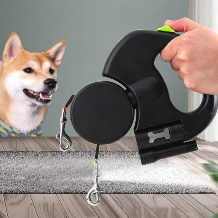 Automatische versenkbare Hundeleine für zwei Hunde