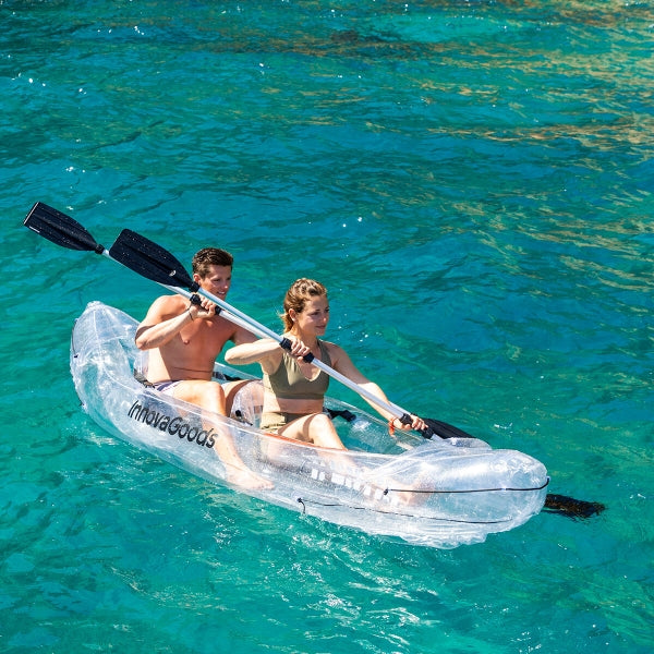 Kajak - Transparentes aufblasbares Kajak mit Zubehör Paros InnovaGoods 312 cm mit 2 Plätzen