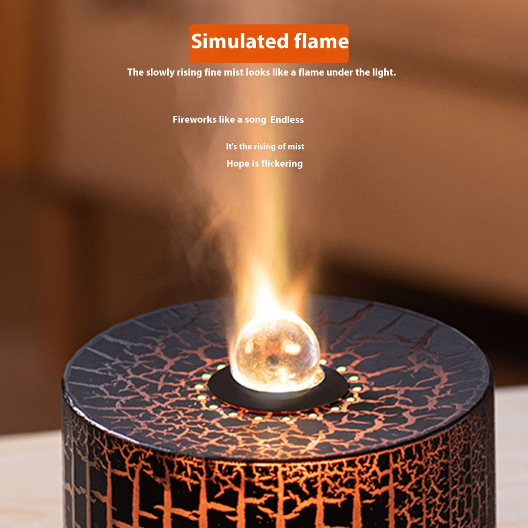 Luftbefeuchter - Perlen Aroma-Diffusor mit einer bunten Simulationsflamme