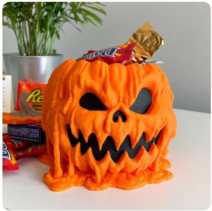 Schmelzende Halloween-Kürbis-Süßigkeiten-Schüssel
