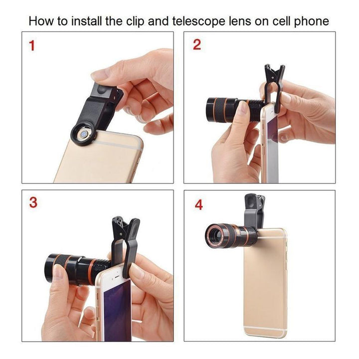 HD 8X Clip  Optisches Zoom Teleskop Kamera Objektiv zur Vergrößerung.