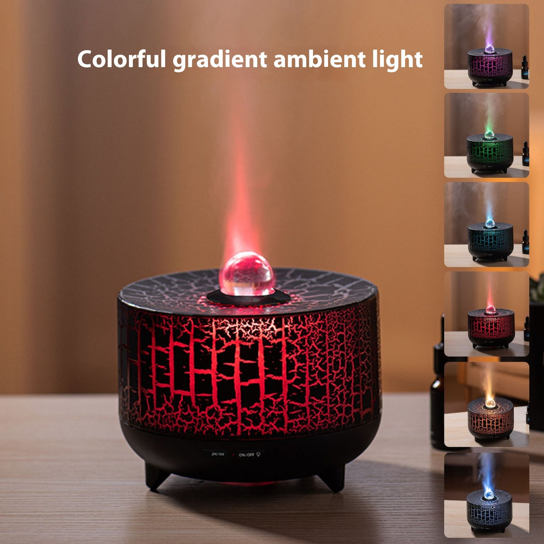 Luftbefeuchter - Perlen Aroma-Diffusor mit einer bunten Simulationsflamme