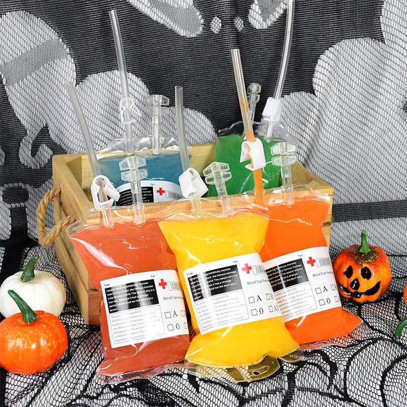 Halloween Blutbeutel 400ml PVC Lebensmittelqualität Trinkbeutel für Halloween-Party
