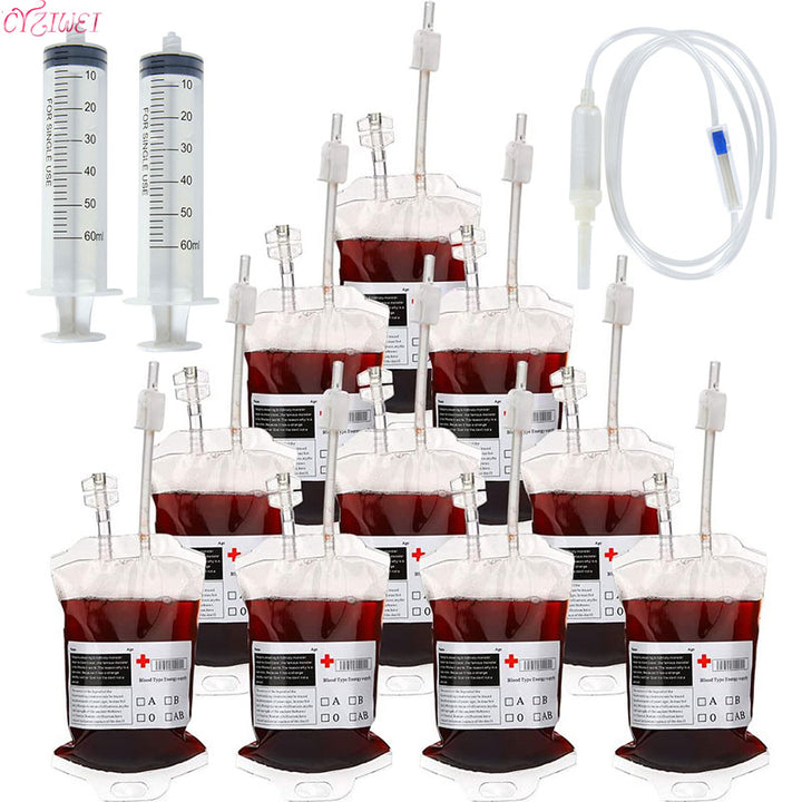 Halloween Blutbeutel 400ml PVC Lebensmittelqualität Trinkbeutel für Halloween-Party