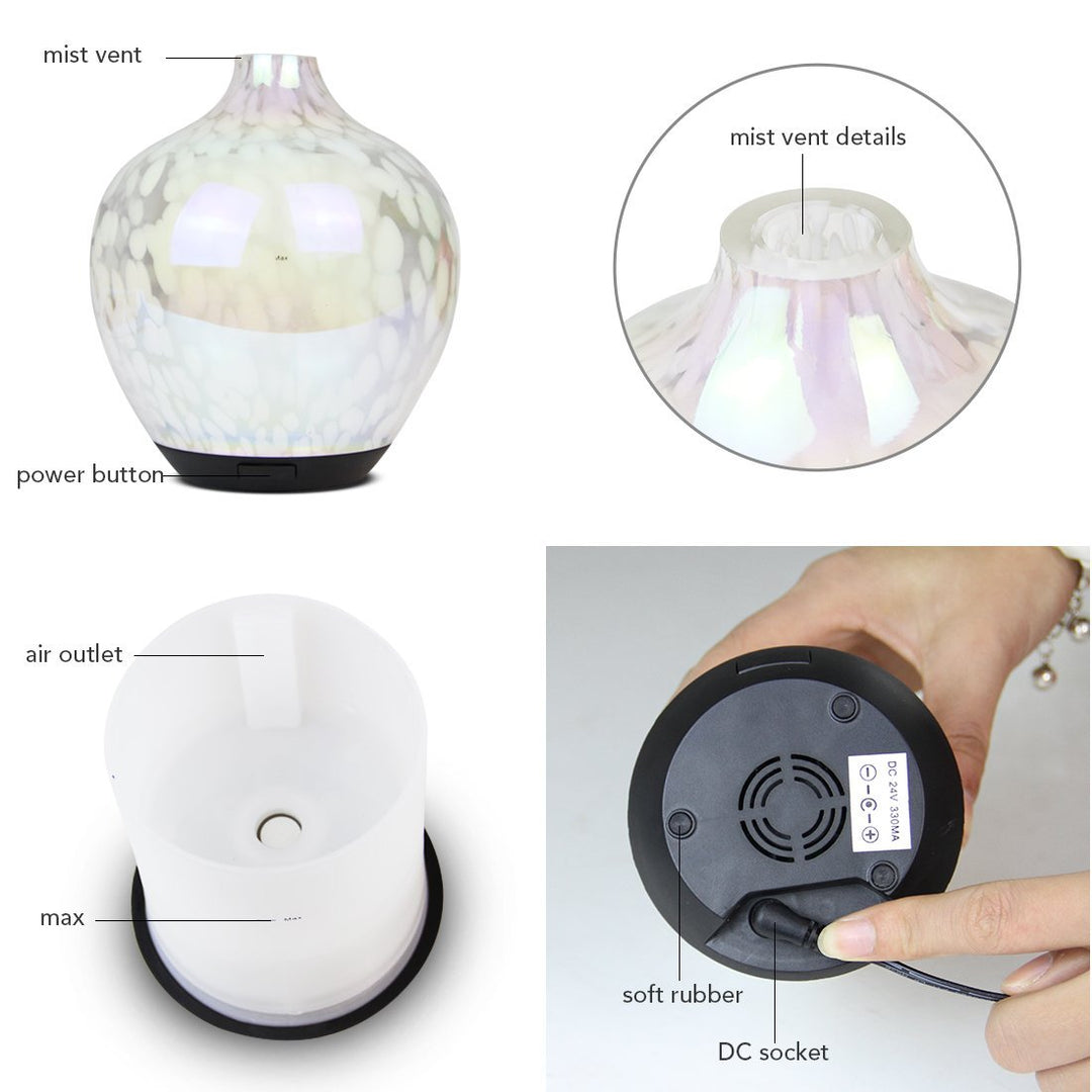 Mosaikglas-Aromadiffuser mit Ultrasonic-Technologie