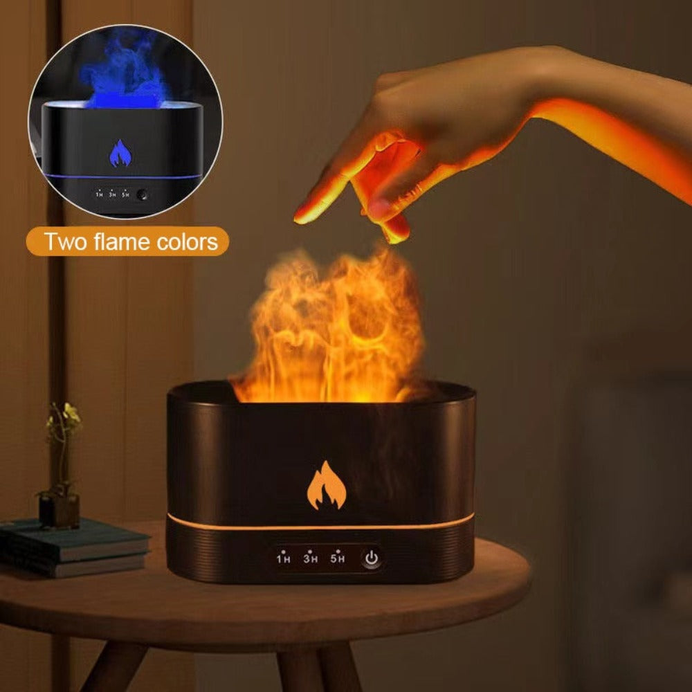 Ätherischer Öl-Diffusor mit Flammeneffekt und Timer