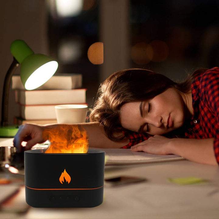 Ätherischer Öl-Diffusor mit Flammeneffekt und Timer