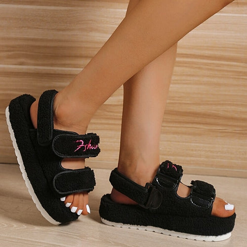 Freizeit-Sandalen / Hausschuhe für Damen mit dicker Sohle
