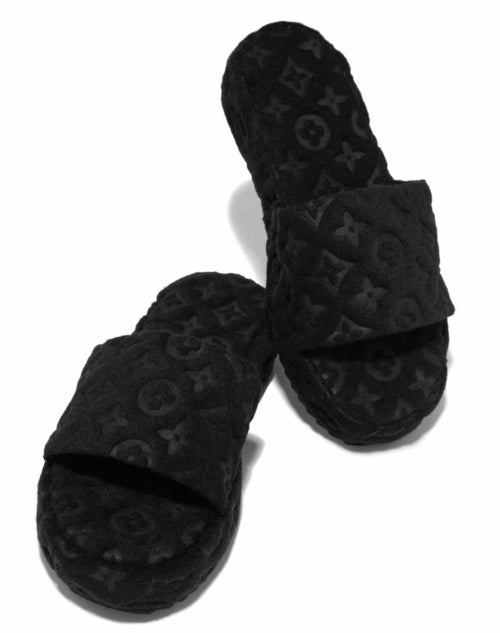 Fellpantoffeln für Damen mit Blumenmuster