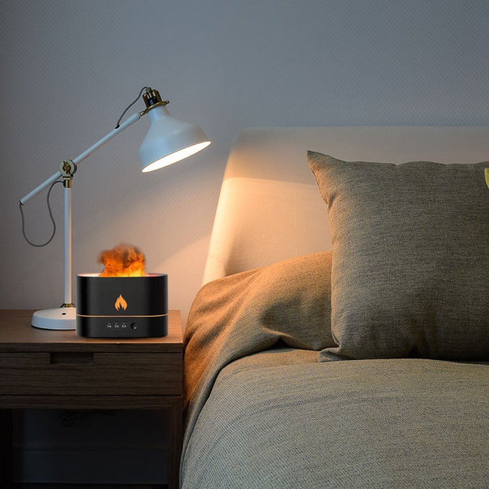 Ätherischer Öl-Diffusor mit Flammeneffekt und Timer