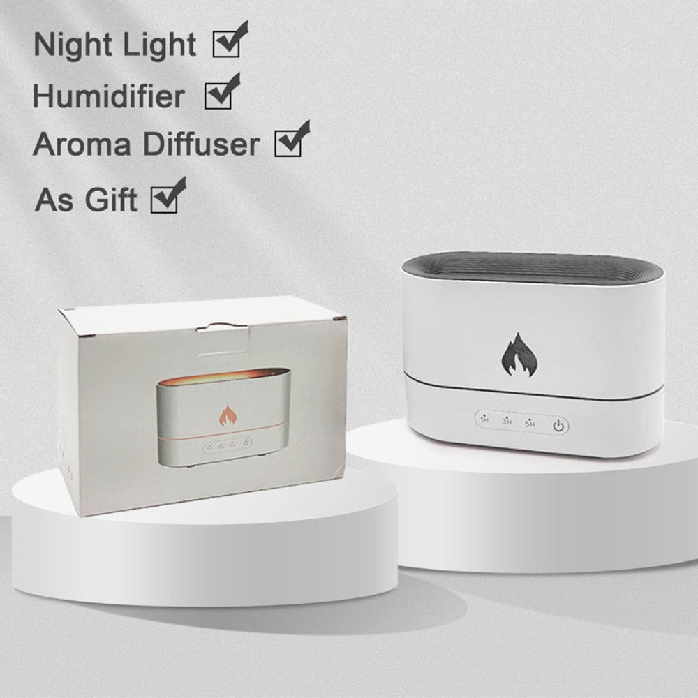 Ätherischer Öl-Diffusor mit Flammeneffekt und Timer