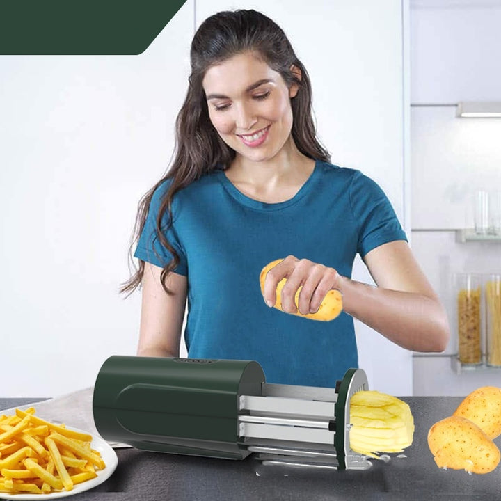 Elektrischen Edelstahlschneidemaschine für Pommes, Gurken, Radischen etc.