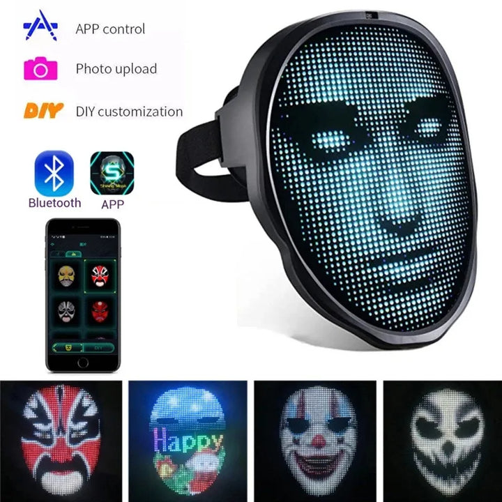 Farbige LED-Gesichtsmaske für Halloween