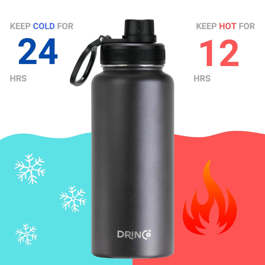 DRINCO® ca. 945 ml Edelstahl-Wasserflasche