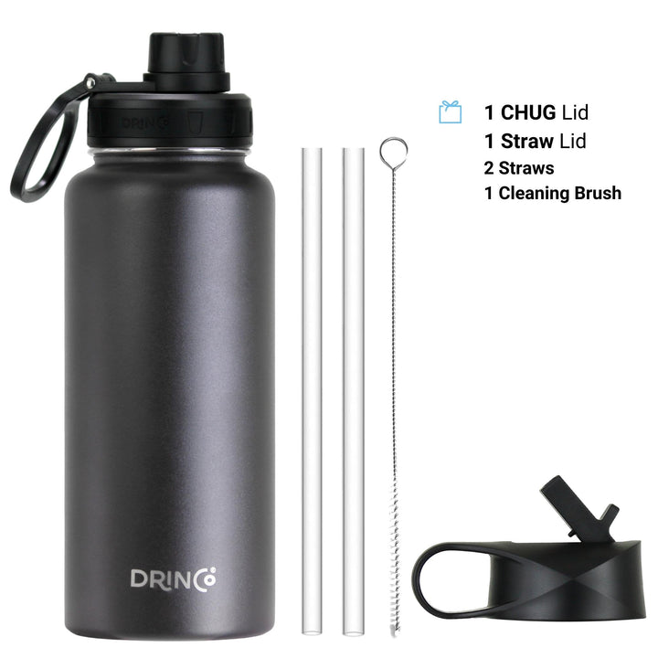 DRINCO® ca. 945 ml Edelstahl-Wasserflasche