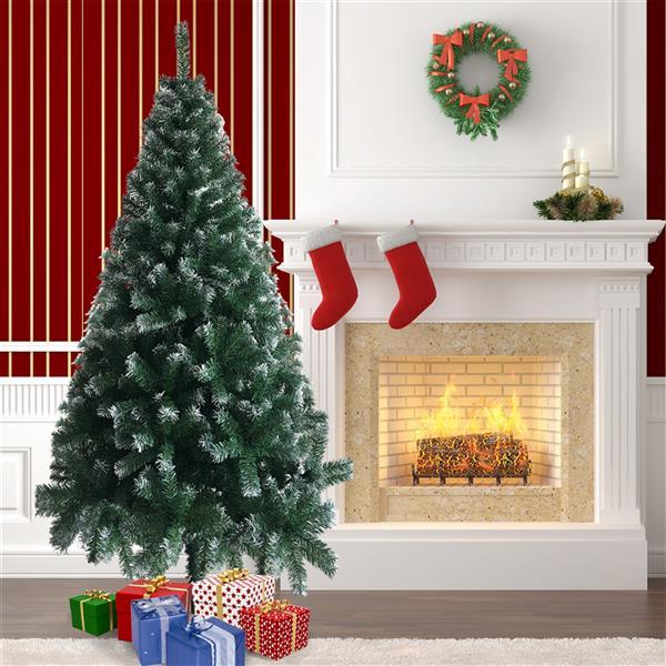 Weihnachtsbaum mit Eisenfuß und weißen PVC-Zweigen (650 Zweige)