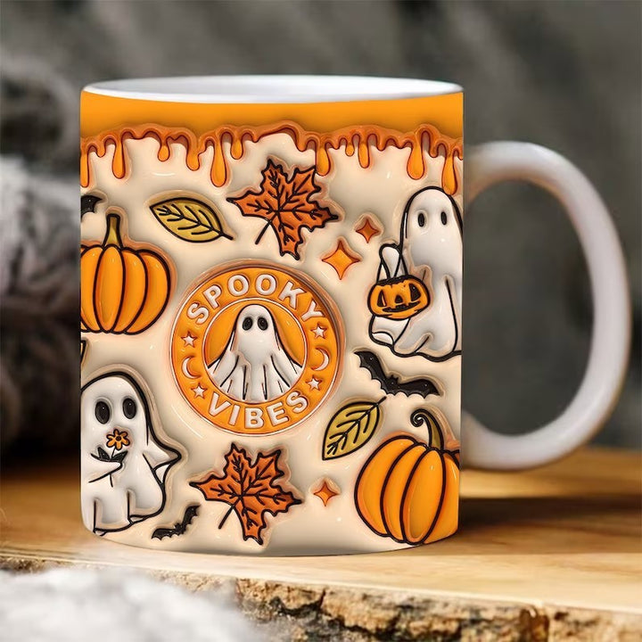 Halloween Kürbis Kaffeetasse aus Keramik