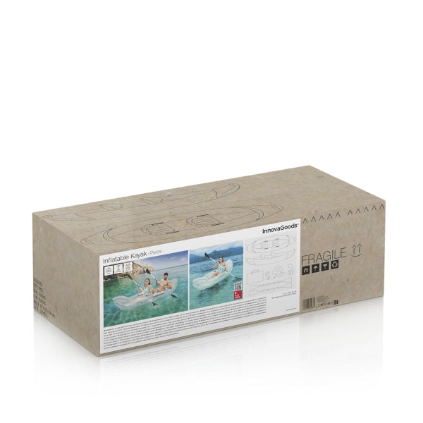 Kajak - Transparentes aufblasbares Kajak mit Zubehör Paros InnovaGoods 312 cm mit 2 Plätzen