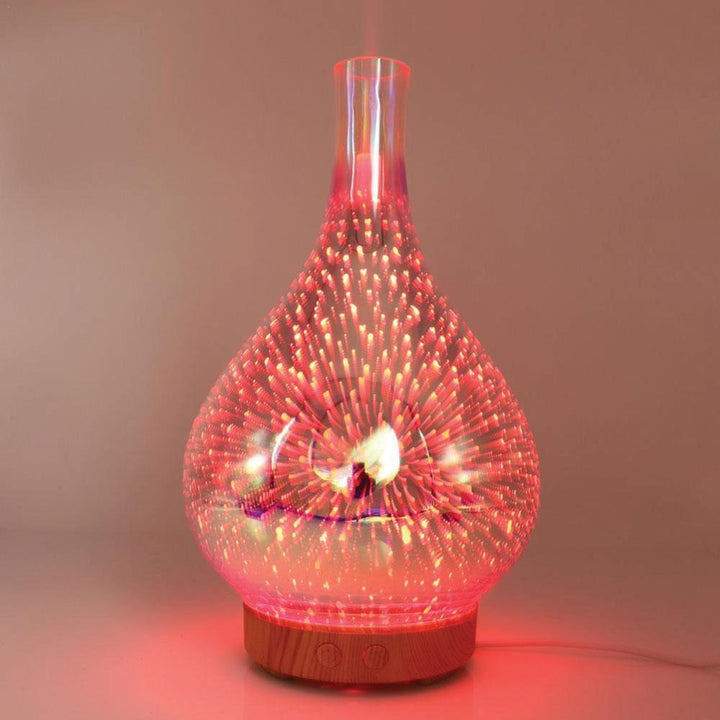 3D-Glas-Aroma-Diffuser mit Spiegeleffekt und Feuerwerksmuster